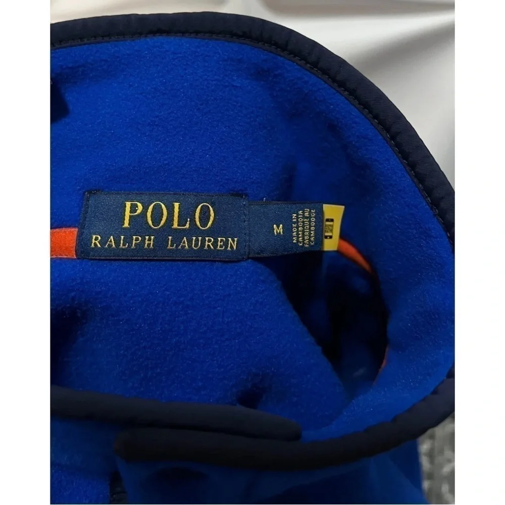 POLO Ralph Lauren Mens Sz M Poly Fleece Knit Pullover Jacket Shirt